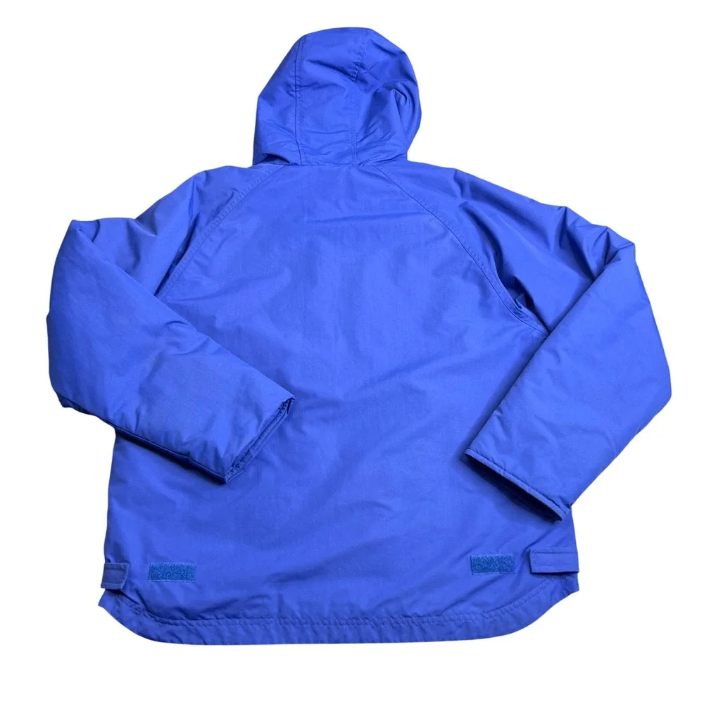Lands End Kids Blue Jacket Polartec Fleece Lined Hooded Large 14-16